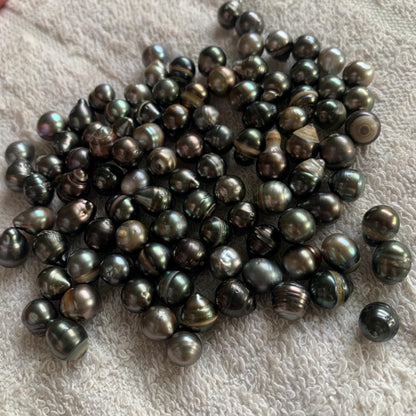 8mm Loose Black Saltwater Pearl Black Seawater Pearl Tahitian Baroque Pearl Tahitian Pearl Beads BoZorX Black Pearl BT-7