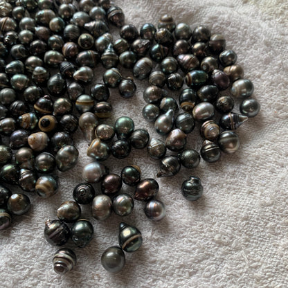9mm Loose Tahitian Saltwater Black Pearl Bead Tahitian Baroque Beads BoZorX BT-8