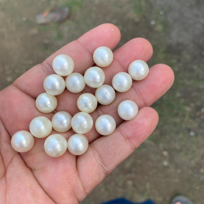 18 Pieces 11.1-11.4mm Loose White South Sea Pearl Beads Indonesia Seawater Saltwater Pearl GR-27