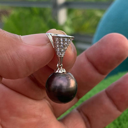 13.5mm South Sea Pearl Pendant Real Saltwater Pearl L-1