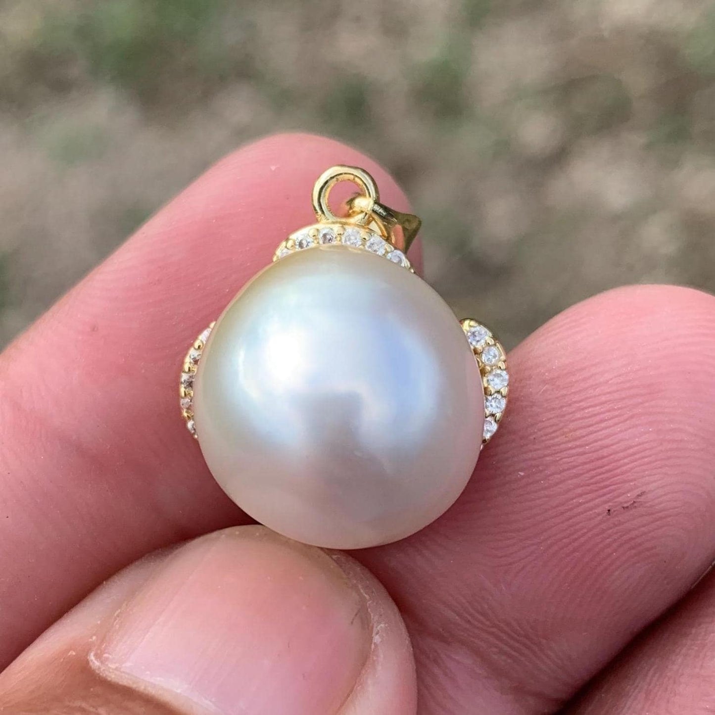 Real south sea pearl saltwater pearl seawater pearl Pendant BoZorX Pearl Size 15-15.5mm L-3