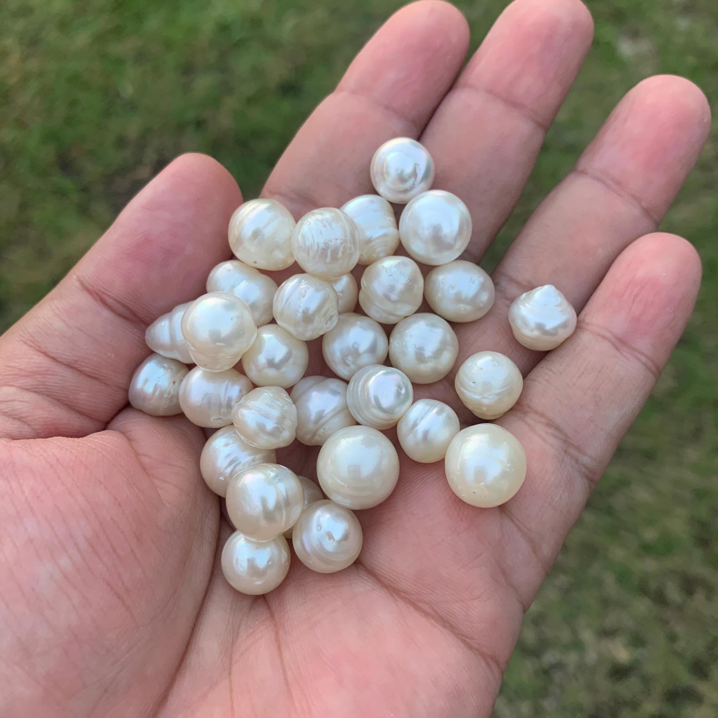 10-11mm White Circle Baroque Pearl Circle Pearl Loose Circle Baroque Sea Pearl Baroque Seawater Pearl Beads Baroque Circle White Pearl