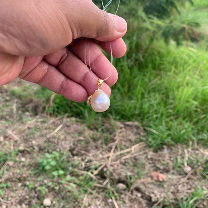 Real south sea pearl saltwater pearl seawater pearl Pendant BoZorX Pearl Size 15-15.5mm L-3