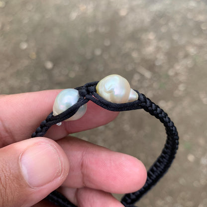 Handmade Bracelet With Indonesia South Sea Pearl BoZorX Size 10.5-12mm R-17