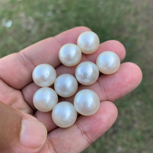 9 Pieces 13.3-13.49mm Loose South Sea Pearl Beads Indonesian Seawater Pearl GR-30