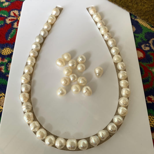 10-11mm White Circle Baroque Pearl Circle Pearl Loose Circle Baroque Sea Pearl Baroque Seawater Pearl Beads Baroque Circle White Pearl