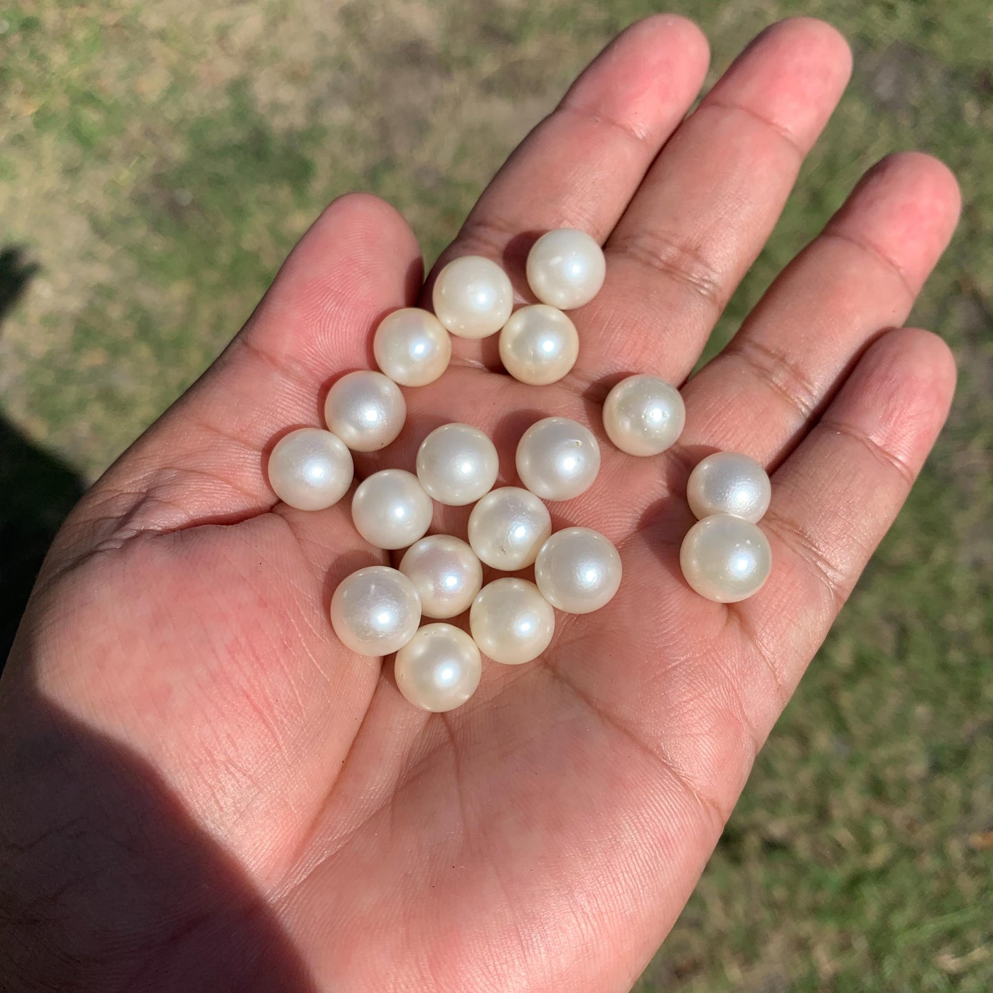 18 Pieces 11.1-11.4mm Loose White South Sea Pearl Beads Indonesia Seawater Saltwater Pearl GR-27