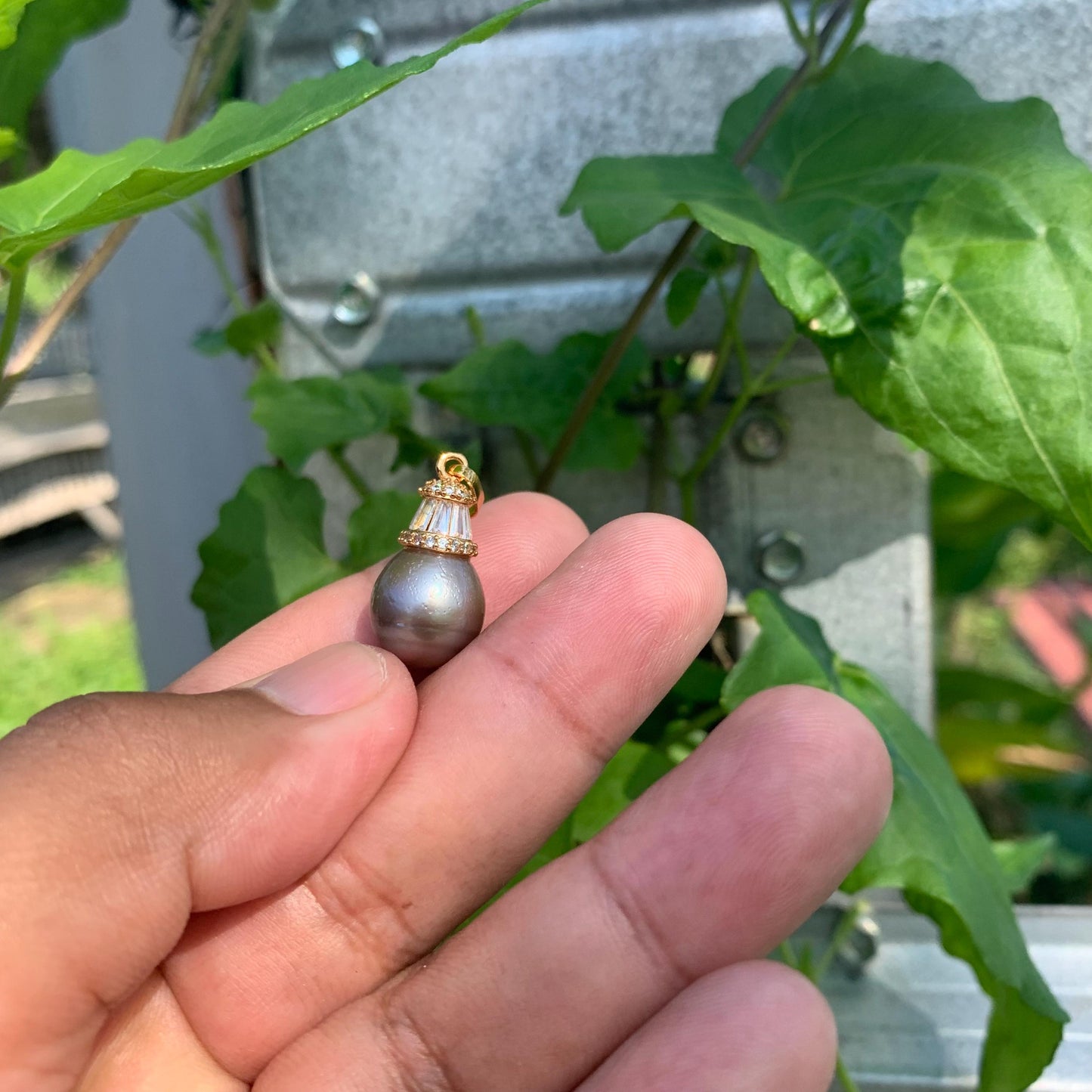 Real Tahitian Pearl Pendant 12mm Saltwater Pearl JN-3