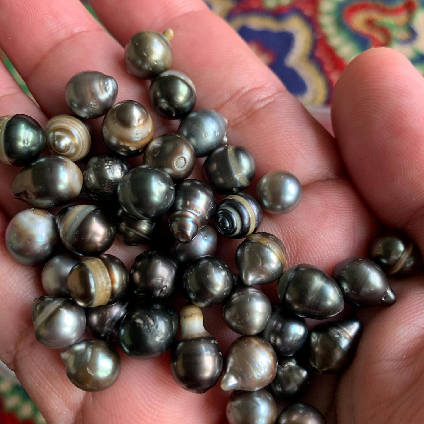 8mm Loose Black Saltwater Pearl Black Seawater Pearl Tahitian Baroque Pearl Tahitian Pearl Beads BoZorX Black Pearl BT-7