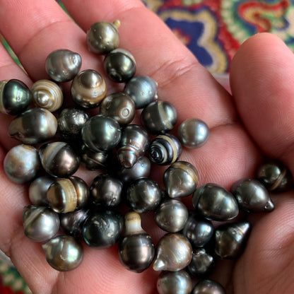 8mm Loose Black Saltwater Pearl Black Seawater Pearl Tahitian Baroque Pearl Tahitian Pearl Beads BoZorX Black Pearl BT-7