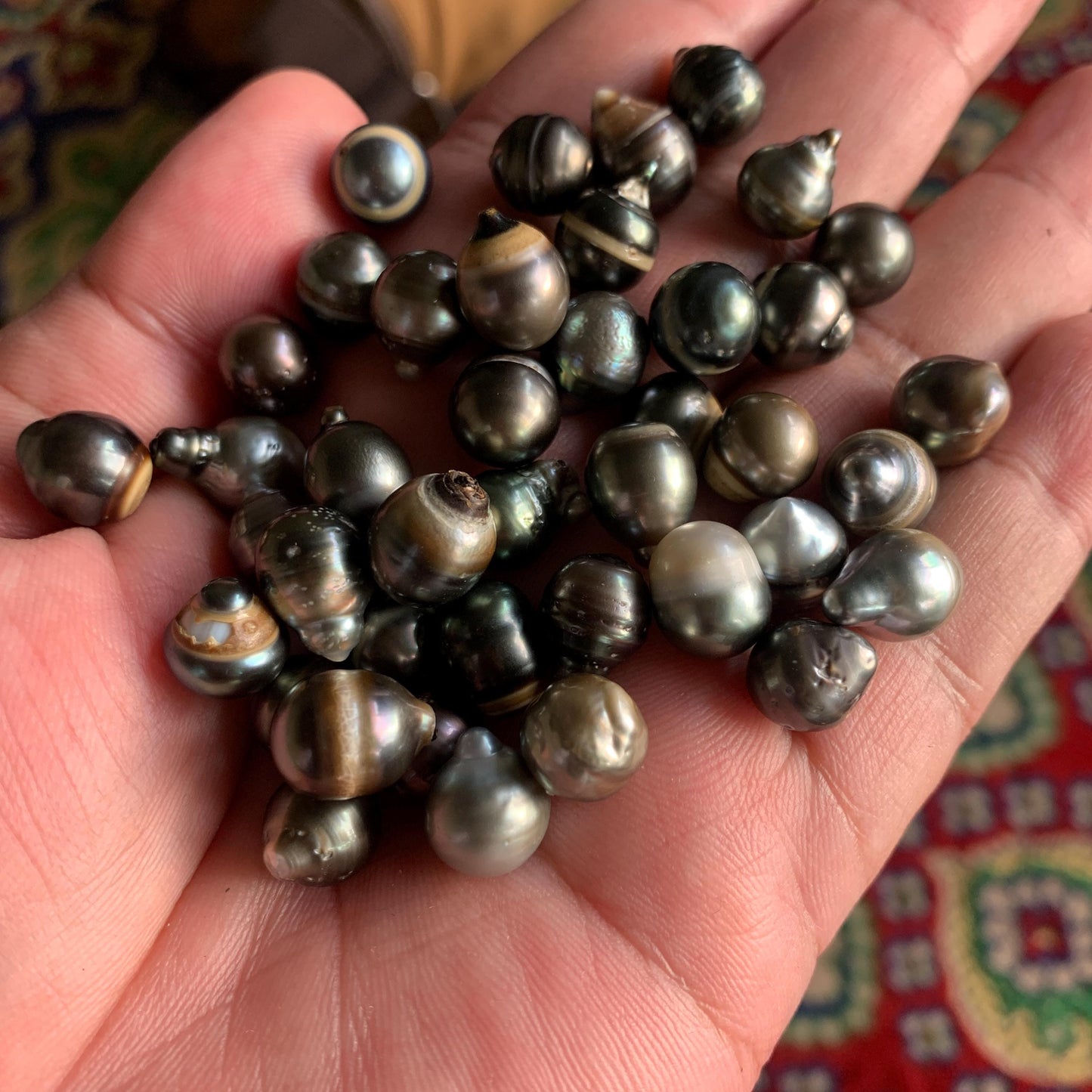 9mm Loose Tahitian Saltwater Black Pearl Bead Tahitian Baroque Beads BoZorX BT-8