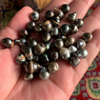 9mm Loose Tahitian Saltwater Black Pearl Bead Tahitian Baroque Beads BoZorX BT-8
