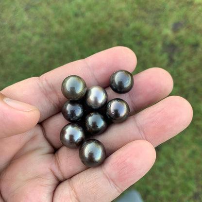 8 Pcs 11mm Loose Seawater Black Pearl Tahitian Edition Pearl Beads BoZorX BT-3