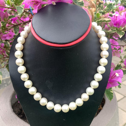 12-12.4mm White South Sea Pearl Indonesian Saltwater Seawater Pearl Necklace GR-9