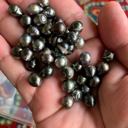 8mm Loose Black Saltwater Pearl Black Seawater Pearl Tahitian Baroque Pearl Tahitian Pearl Beads BoZorX Black Pearl BT-7