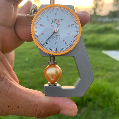 16.2x15.4mm Large Golden South Sea Pearl Undrilled Seawater Pearl PP-2