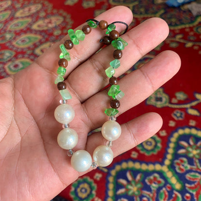 Real South Sea Pearl Bracelet Stone and Wood Accent, 12mm GR-4