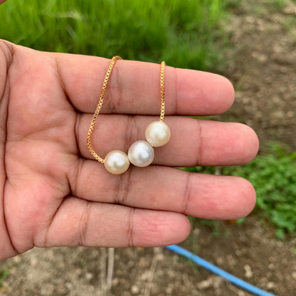 8.8-9.5mm Real south sea pearl saltwater pearl Seawater Pearl pendant Necklace BoZorX J-2