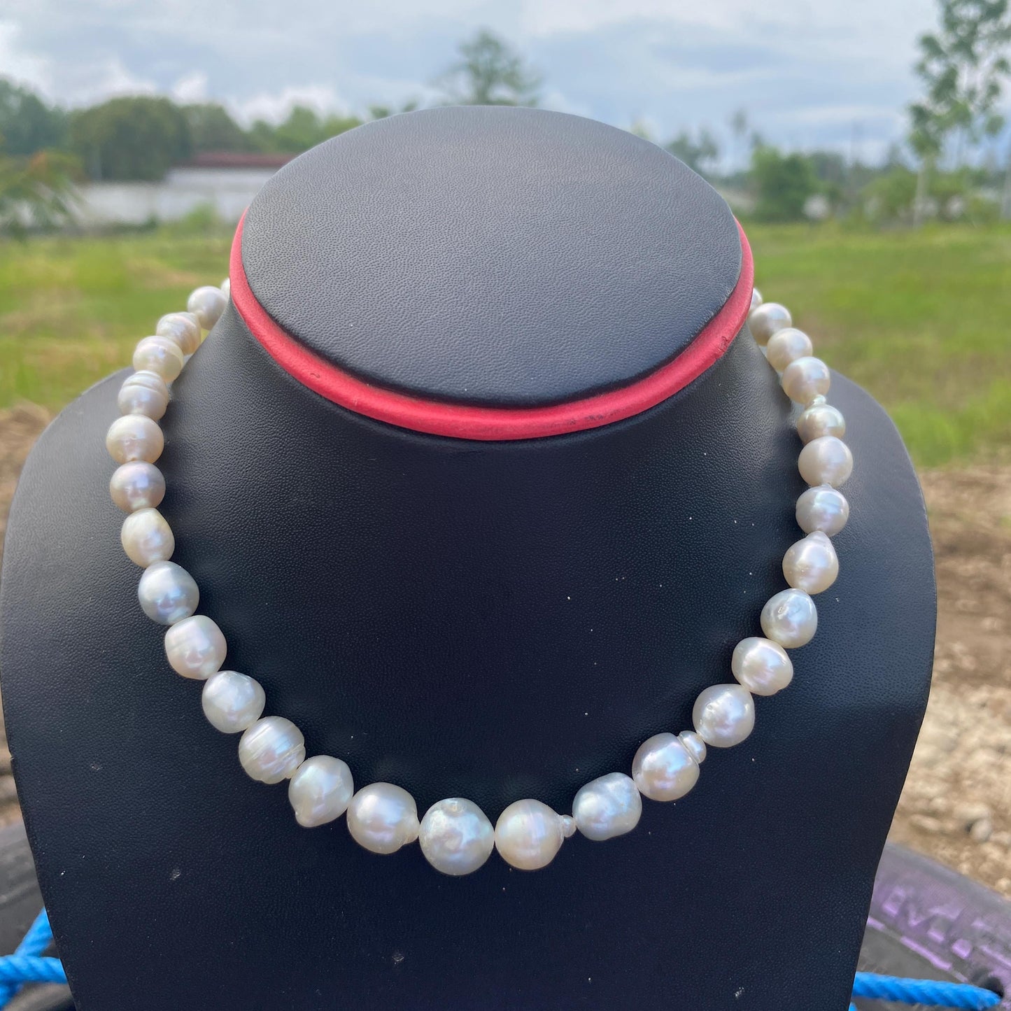 Genuine South Sea Pearl Necklace Saltwater Pearl (7.5-11.4mm, 45cm)