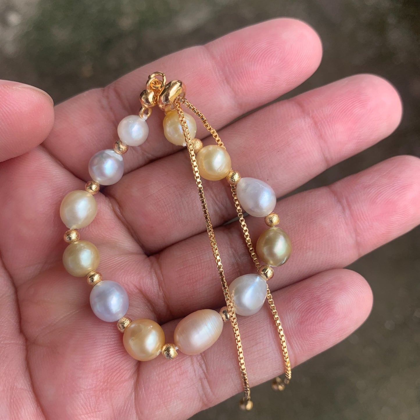 Real south sea pearl Saltwater pearl Bracelet BoZorX Pearl size 7-8mm D-4-3