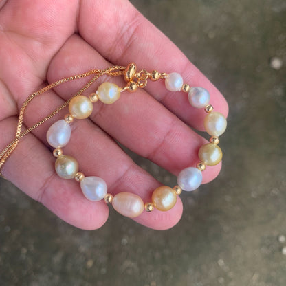 Real south sea pearl Saltwater pearl Bracelet BoZorX Pearl size 7-8mm D-4-3