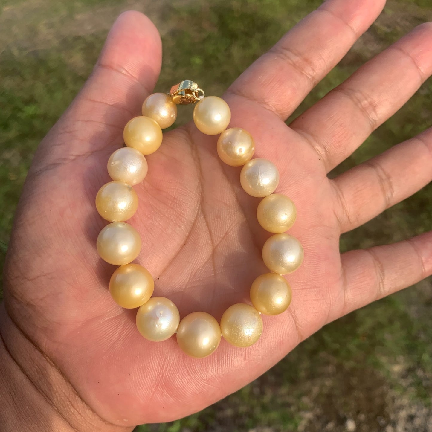 Real South Sea Pearl Real Pearl Bracelet Pearl Size 11.5-13.5mm BoZorX GR-8
