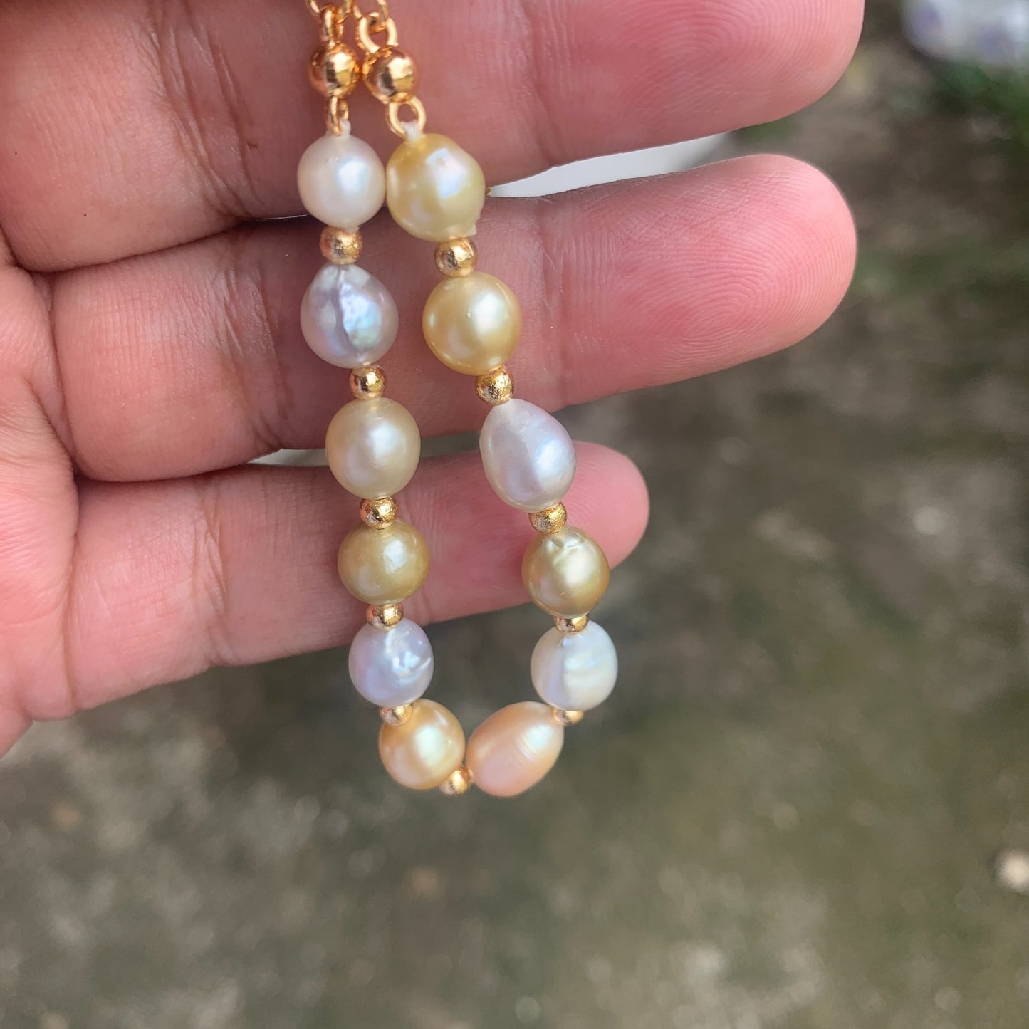 Real south sea pearl Saltwater pearl Bracelet BoZorX Pearl size 7-8mm D-4-3