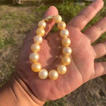 Real South Sea Pearl Real Pearl Bracelet Pearl Size 11.5-13.5mm BoZorX GR-8