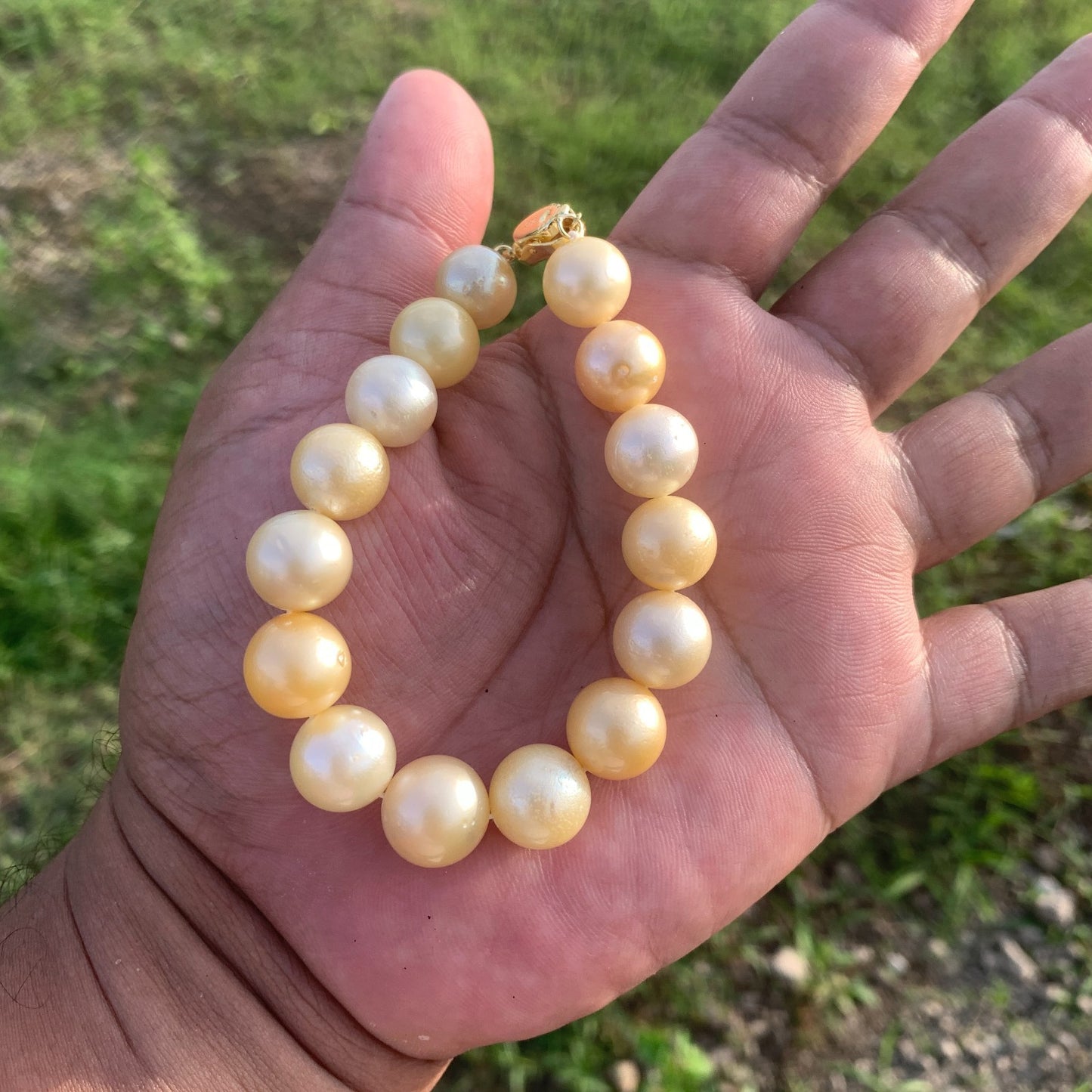 Real South Sea Pearl Real Pearl Bracelet Pearl Size 11.5-13.5mm BoZorX GR-8