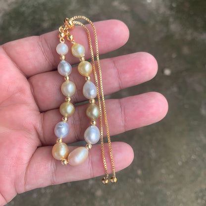 Real south sea pearl Saltwater pearl Bracelet BoZorX Pearl size 7-8mm D-4-3