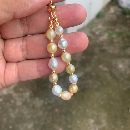 Real south sea pearl Saltwater pearl Bracelet BoZorX Pearl size 7-8mm D-4-3