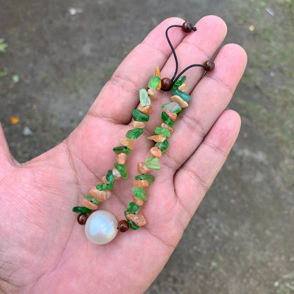 South Sea Pearl Bracelet With Stone and Wood Real Seawater Pearl 16.4mm BSP-2