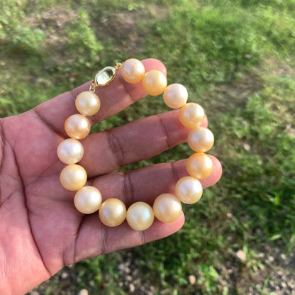 Real South Sea Pearl Real Pearl Bracelet Pearl Size 11.5-13.5mm BoZorX GR-8