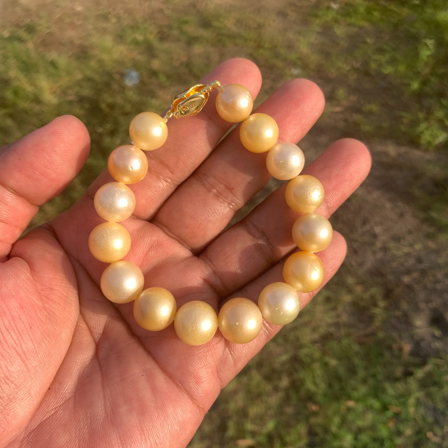 Real South Sea Pearl Real Pearl Bracelet Pearl Size 11.5-13.5mm BoZorX GR-8