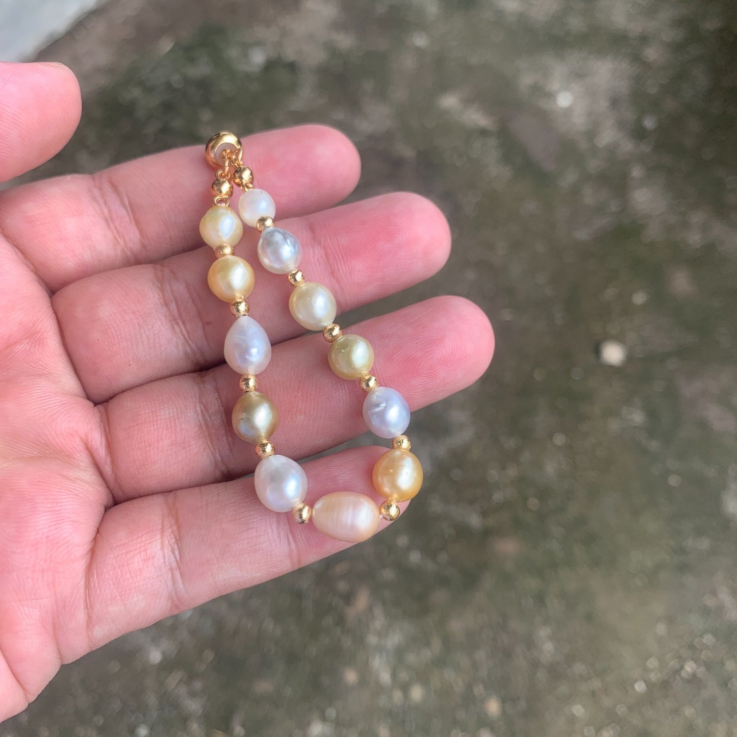 Real south sea pearl Saltwater pearl Bracelet BoZorX Pearl size 7-8mm D-4-3