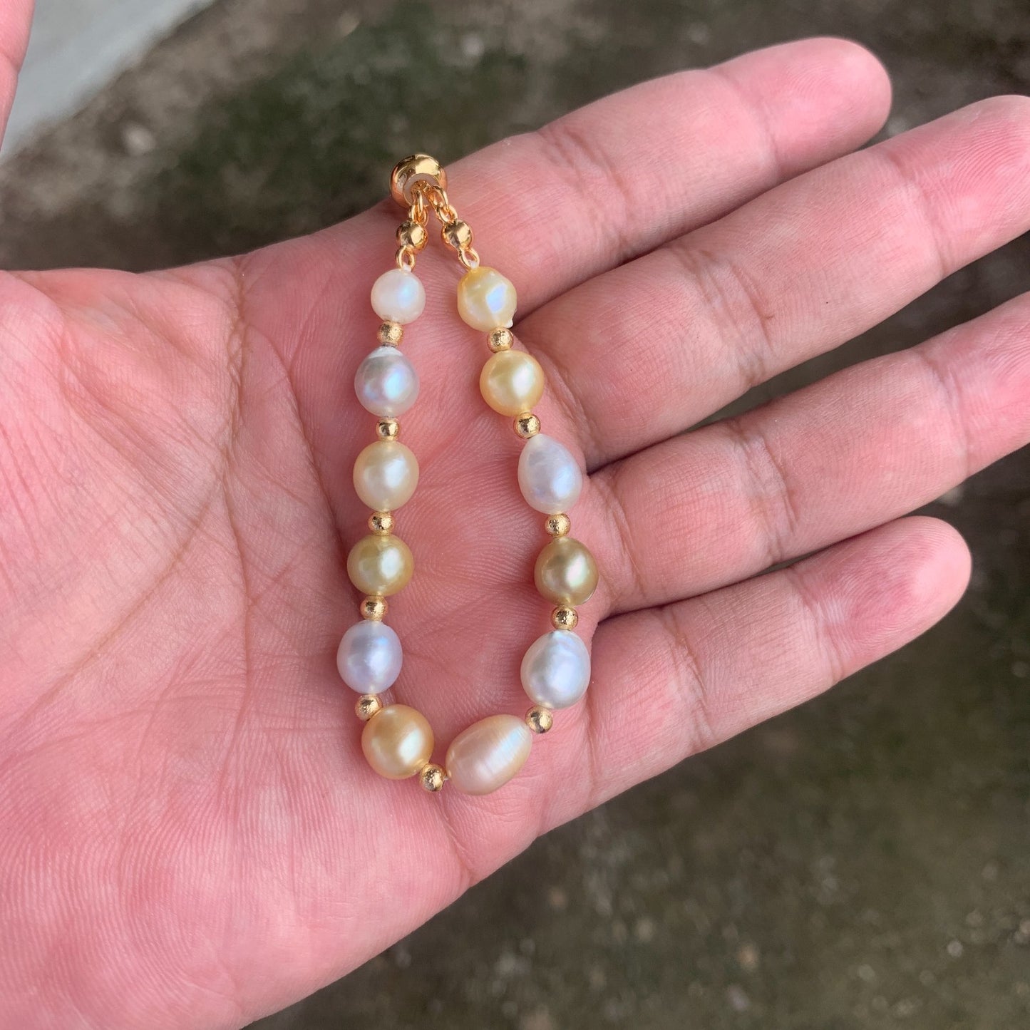 Real south sea pearl Saltwater pearl Bracelet BoZorX Pearl size 7-8mm D-4-3