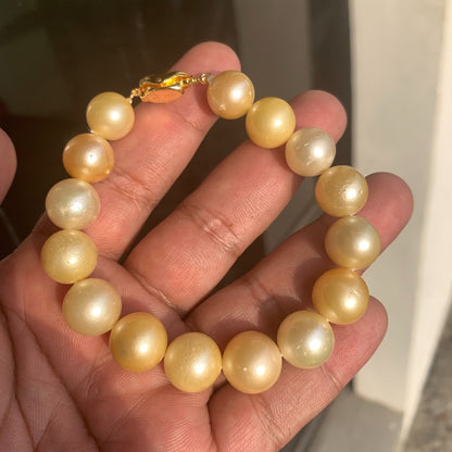 Real South Sea Pearl Real Pearl Bracelet Pearl Size 11.5-13.5mm BoZorX GR-8
